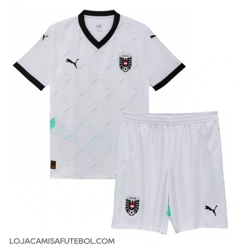 Camisa de Futebol Áustria Equipamento Secundário Infantil Europeu 2024 Manga Curta (+ Calças curtas)
